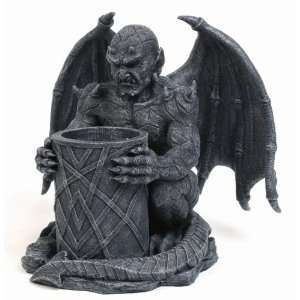 Nightwatchman Candle Holder Statue Cold Cast Resin Figurine:  