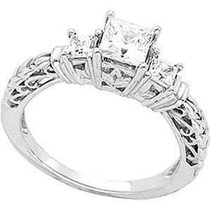   14K White Gold Diamond Bridal Engagement Ring: DivaDiamonds: Jewelry