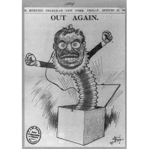  Out again,Political cartoon,Theodore Roosevelt as jack in 