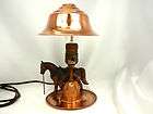 vintage metal copper horse hat lamp light western cowboy saddle