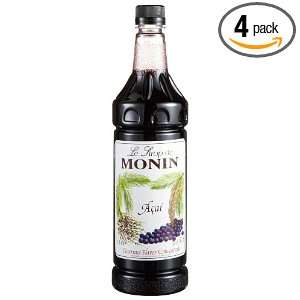 Monin Flavored Syrup, Acai, 33.8 Ounce Plastic Bottles (Pack of 4)