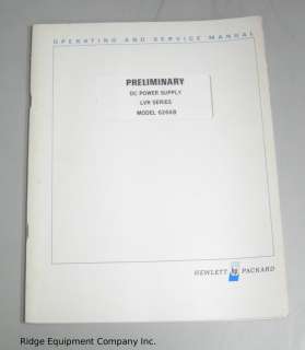   Series DC Power Supply Preliminary Operating and Service Manual  