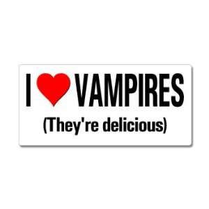  I Love Heart Vampires Theyre Delicious   Window Bumper 