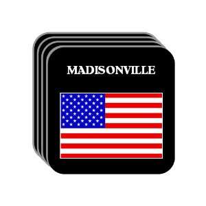 US Flag   Madisonville, Kentucky (KY) Set of 4 Mini Mousepad Coasters