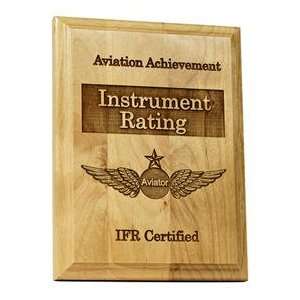   Instrument Rating Achievement Plaque, Aviation