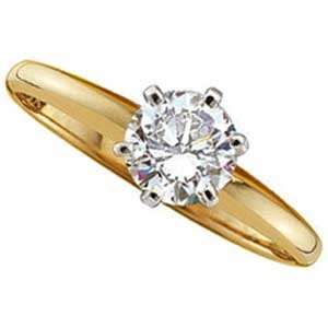  14Kt Yellow Gold Solitaire Diamond Ring Jewelry Days 