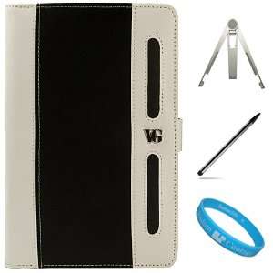  Blackberry Playbook Leather Case Cover   Black with White 