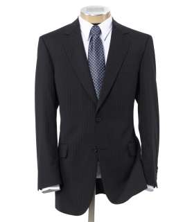 Jos A Bank Mens Factory Store Classic 2 Button Stripe Suit  