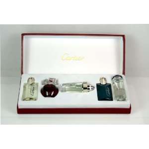 Cartier 5 Piece Unisex Perfume & Cologne Miniature Gift Set For Men 