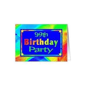    99th Birthday Party Invitations Bright Lights Card: Toys & Games