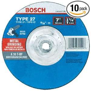 Bosch GW27M701 Type 27 Metal Grinding Wheel, 7 Inch 1/4 by 5/8 11 Inch 