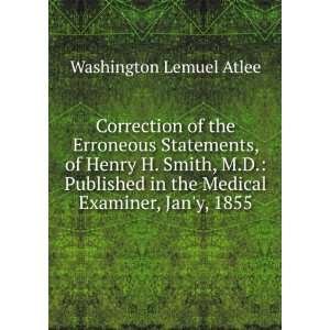   in the Medical Examiner, Jany, 1855 Washington Lemuel Atlee Books
