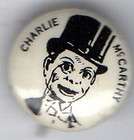 1930s pin CHARLIE McCARTHY pinback VENTRIOLQUISM Doll Dummy