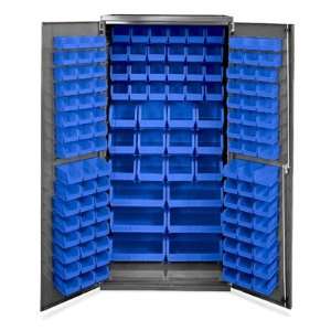   : 36 x 24 x 78 Bin Storage Cabinet   138 Blue Bins: Home Improvement