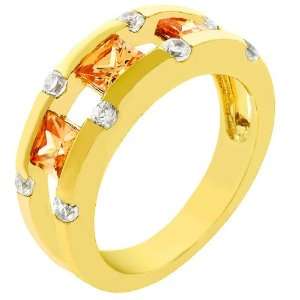  Gold Plate Cubic Zirconia CZ Costume Ring (Size 5,6,7,8,9,10): Jewelry