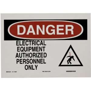   Height B 302 Polyester, Black and Red on White Electrical Hazard Sign