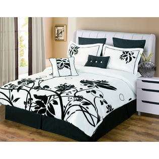 Chelsea Black White 8 Pc. Comforter Set  Luxury Home Bed & Bath 