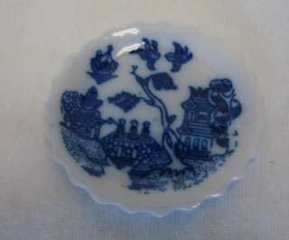 Miniature Mini Blue Willow Tea Cup Saucer Tray Pot Set  