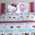 Hello Kitty Peace Signs Twin Sheet Set