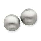 Jewelry Adviser earrings 14k White Gold Hollow Satin 15.50mm Half Ball 