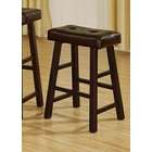 Poundex Set of 2 brown faux leather counter height bar stools