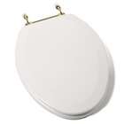   Elongated Toilet Seat in White   Hinge Finish Oil Rubbed Bronze