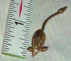 Gold Plated Rat Pin Brooch Slithery Long