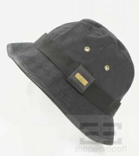 Gucci Black Monogram Canvas & Leather Trim Bucket Hat Size M  