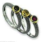 FindingKing 3 Stackable St Silver GP Gemstone Rings Size 8