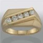 Mens Cubic Zirconia and Gold Over Silver Ring