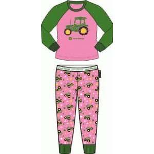  John Deere Toddler 2 Piece Tractor Pink Pajama Set: Home 