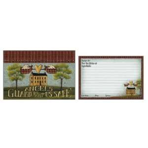  Angels Guard Us Recipe Box with 50 Recipe Cards and 8 Divider Tabs 