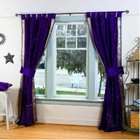 Indian Selections Indo Purple Tab Top Sari Sheer Curtain (43 in. x 84 