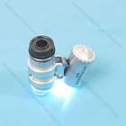45X Mini Pocket Microscope Magnifier 2 LED Light Silver