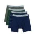   Underwear 4 Pack Boxer Briefs Cotton Blend Low Rise Blue & Grey