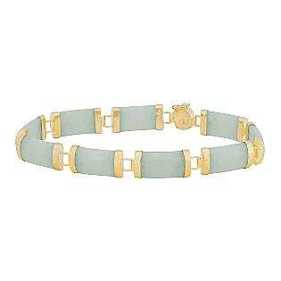 Jade Link Bracelet. 10K Yellow Gold  Jewelry Gemstones Bracelets 
