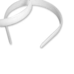 100 White Plastic Headbands 20mm 3/4 Bulk Unfinished Head Hair 