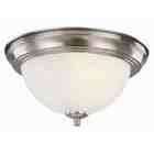   Energy Star Satin Nickel with Alabaster Glass Ceiling Mount Light
