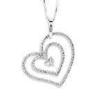 JewelryCastle 14K White Gold Diamond and Amethyst Heart Necklace