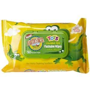  Earths Best Flushable Toddler Wipes Pack 50ct. Baby