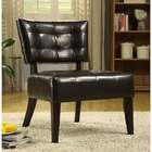  Charlotte Brown Faux Leather Armless Occasional Chair