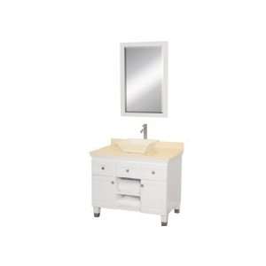   36W TI BPS 36 Bathroom Vanity Set W/ Ivory Top & Bone Porcelain Sink