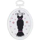   Black Dress Mini Counted Cross Stitch Kit 2 1/4X2 3/4 Oval 18 Count