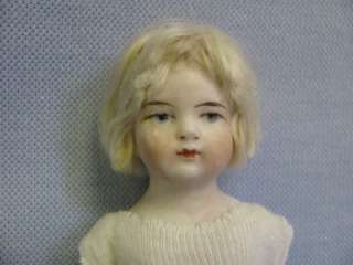   c1910 ALL BISQUE #5114 CHILD Wire Jointed, Silky Mohair Wig  