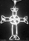   Silver Celtic Cross Necklace Pendant Mens Irish Made Large chain 925