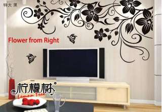 Stylish & elegant style Large Butterfly Vine Flower Wall Stickers 