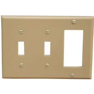 MorrisProducts 81310 3 Gang 2 Toggle 1 GFCI Lexan Wall Plates in Ivory