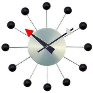 Black Atomic Ball Wall Clock:  Home & Kitchen