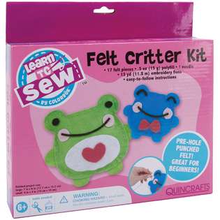 Colorbok Learn To Sew Felt Critters Kit Frog 2/Pkg 