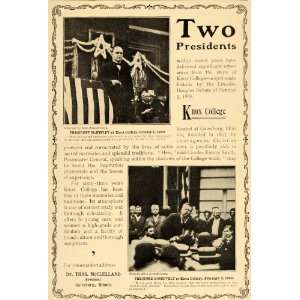 1901 Ad Knox College Galesburg IL McKinley Roosevelt   Original Print 